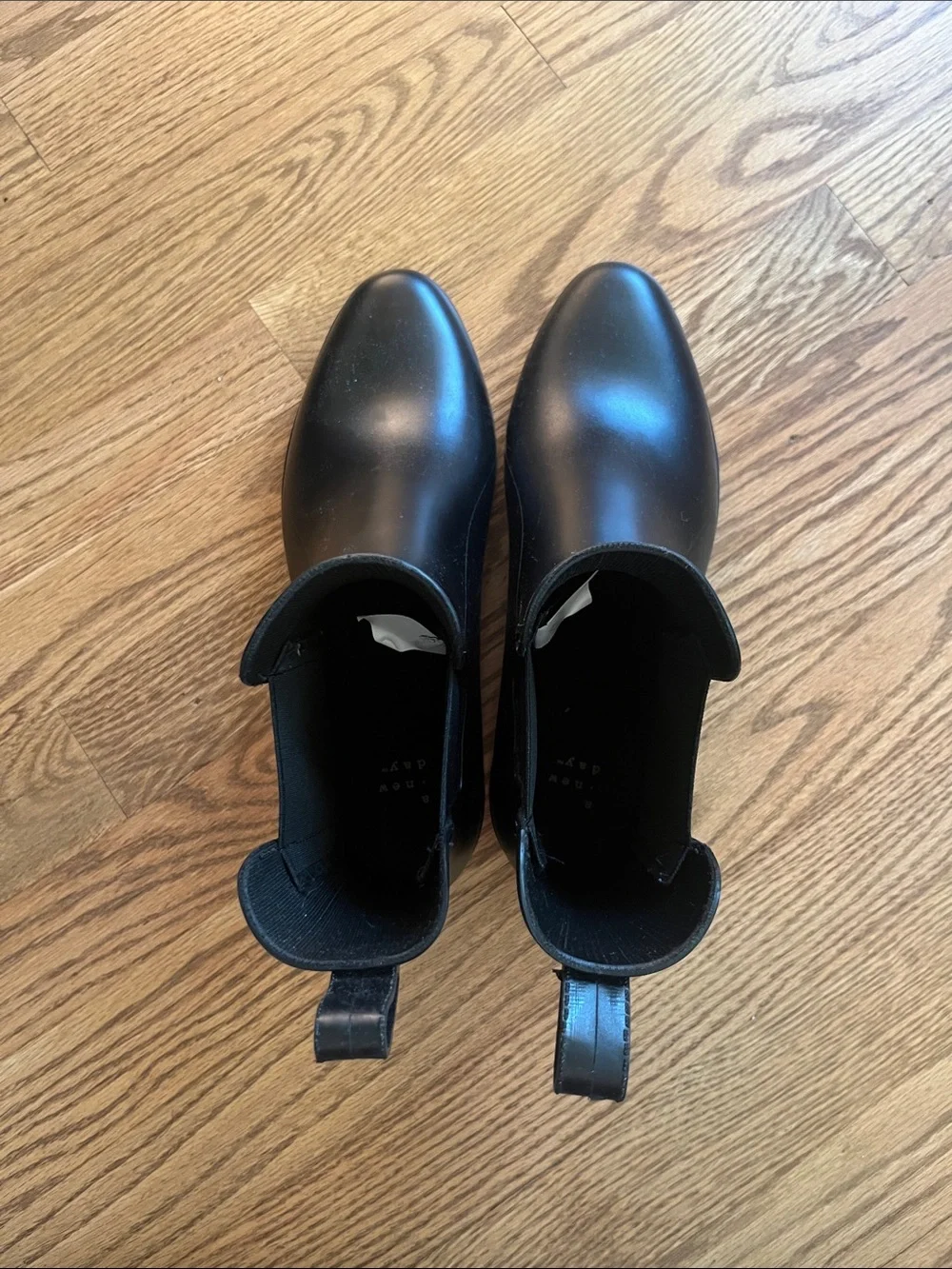 a new day Black Chelsea Rain Ankle Boots